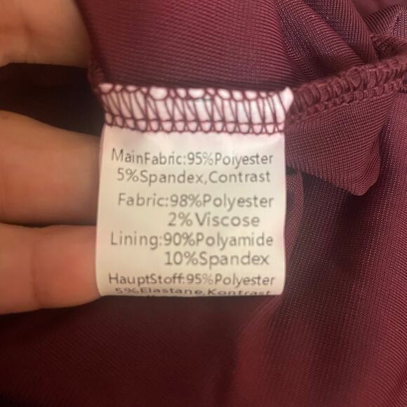 NWT Belle Poque Holiday Party Dress sz Extra Large Burgundy Wine Stretch Velvet - Picture 5 of 10